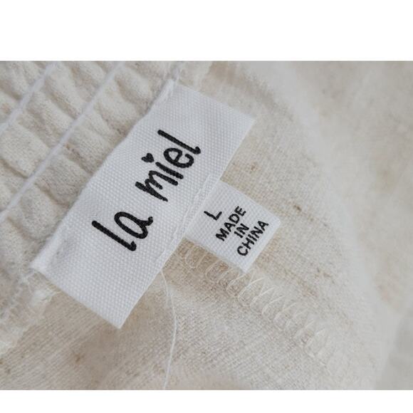 La Miel Shorts Womens Large Joyce Shorts Natural Beach Coastal Cowgirl Boho NWT - Picture 10 of 12